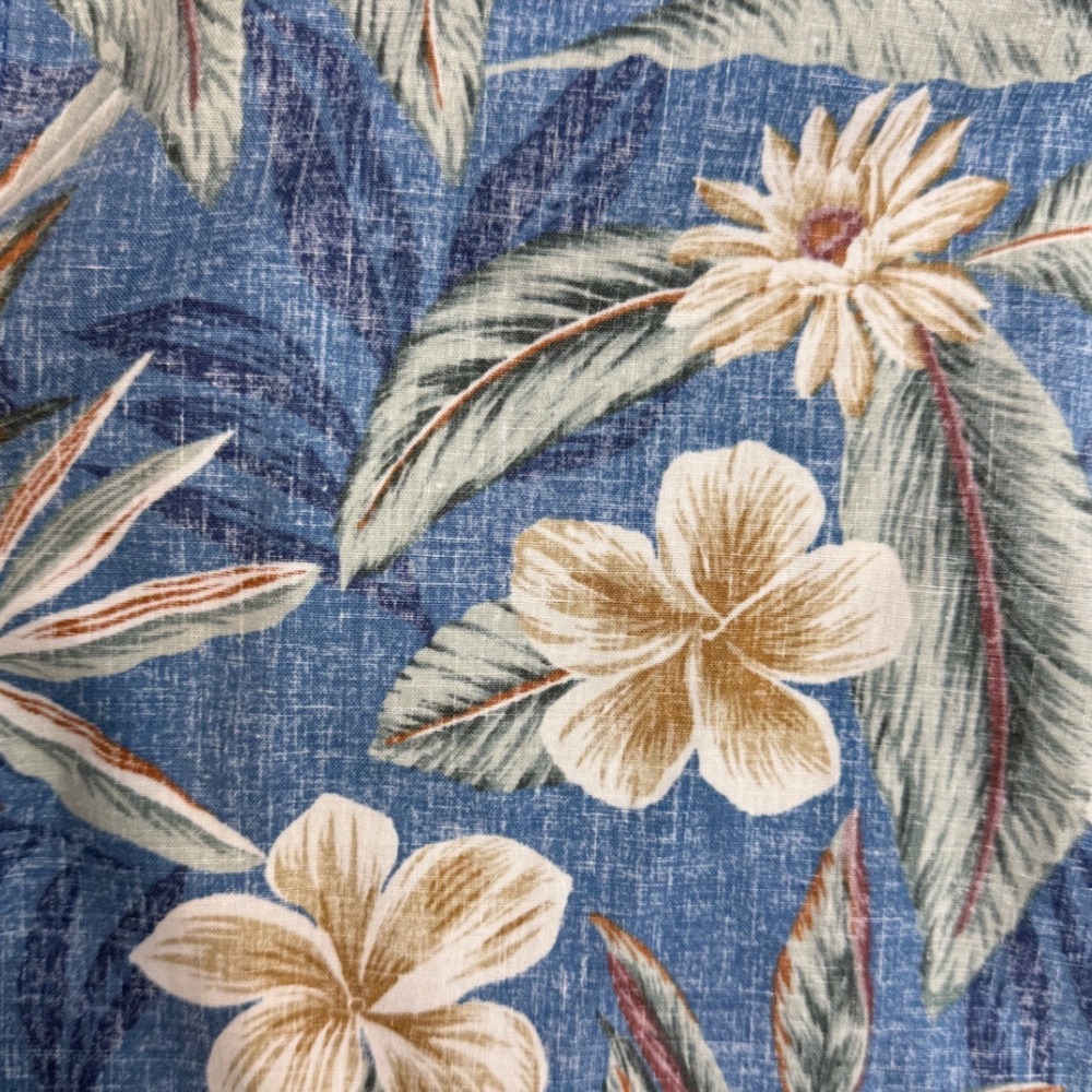 Reyn Spooner Mens 3XL Blue Floral Hibiscus Hawaiian Button Down Shirt Tropical - Picture 9 of 10